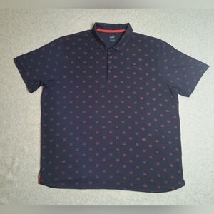 PUMA Short Sleeve Raccoon All Over Golf Polo Shirt Men's XL  Blue/Red